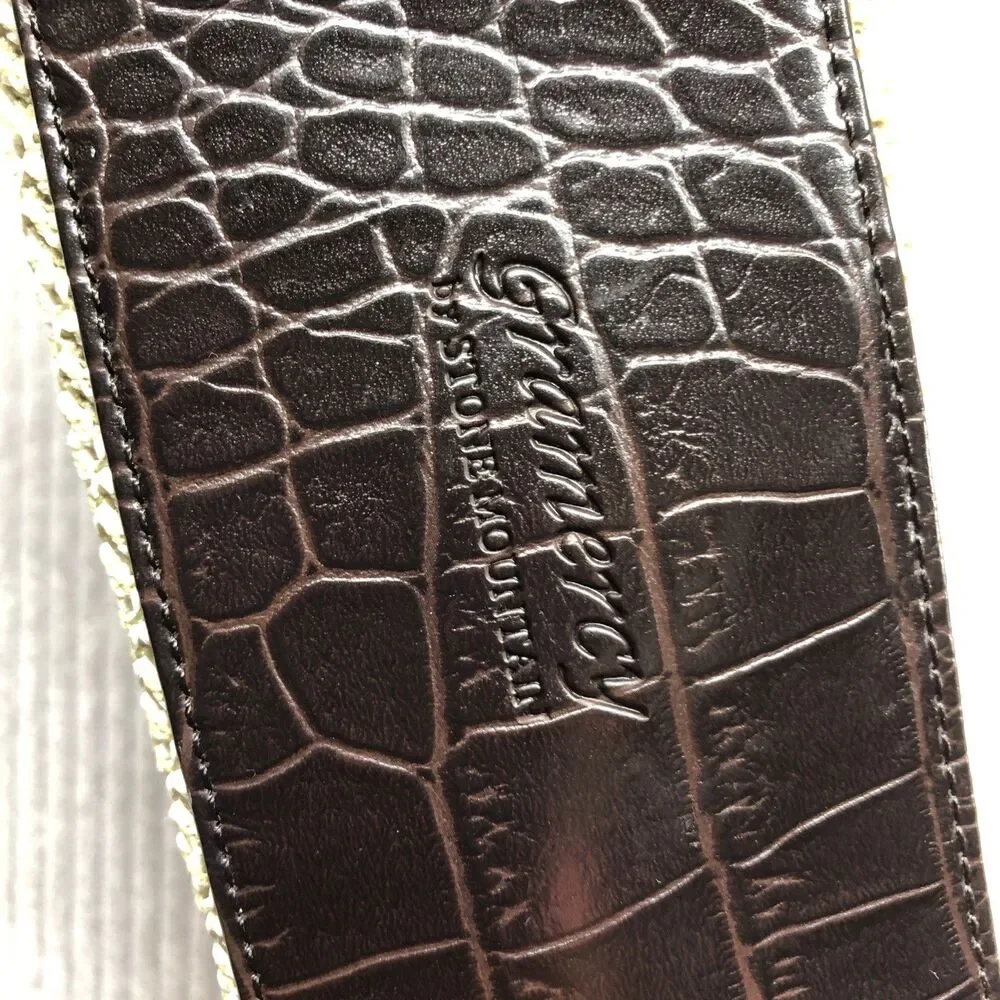 Gramercy by Stone Mountain Cosmetic Bag Knit Cream Brown Faux Crocodile